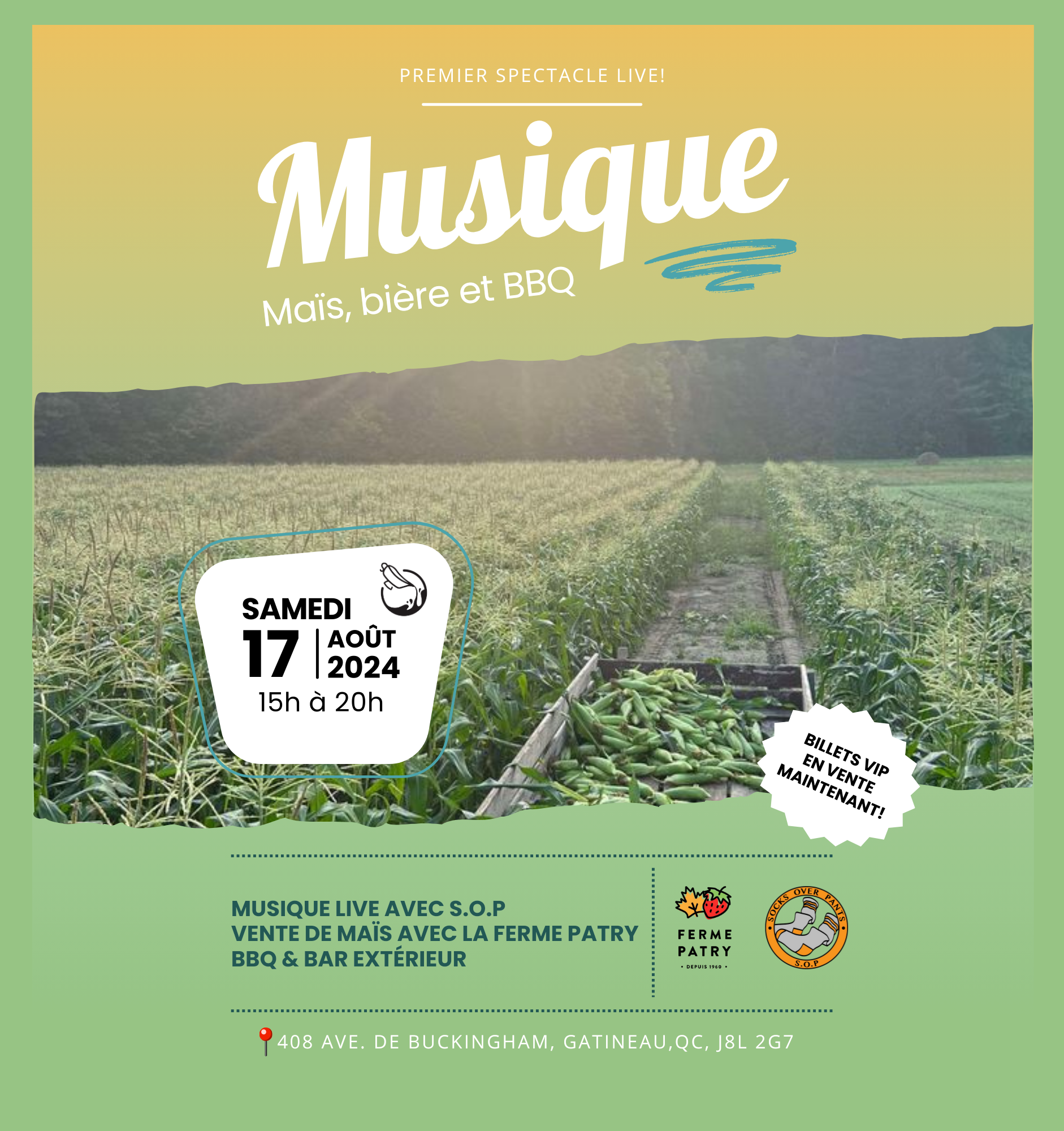 Parté de cour - Musique, bière et Maïs BBQ